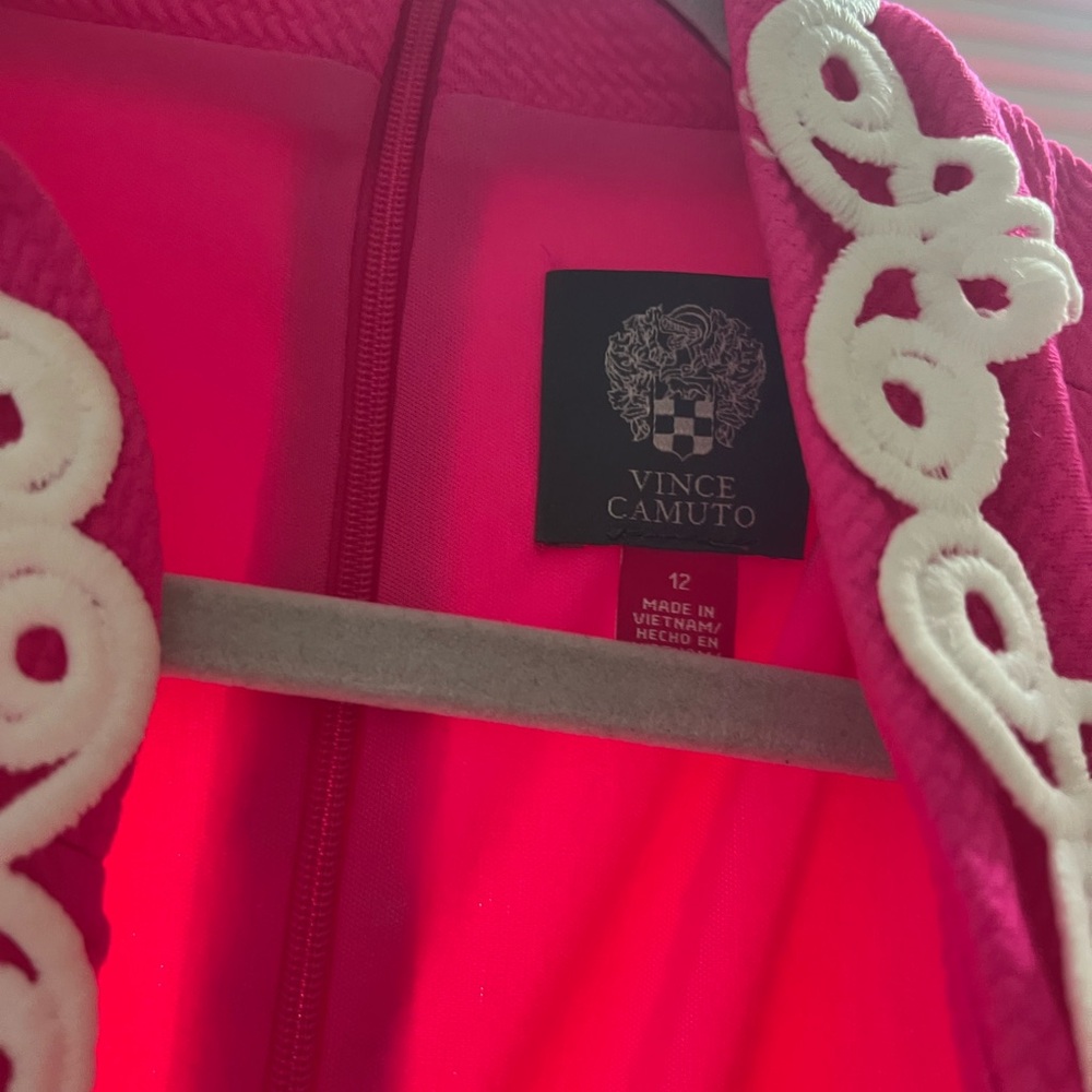 Vince Camuto Pink dress with Cream Detailing